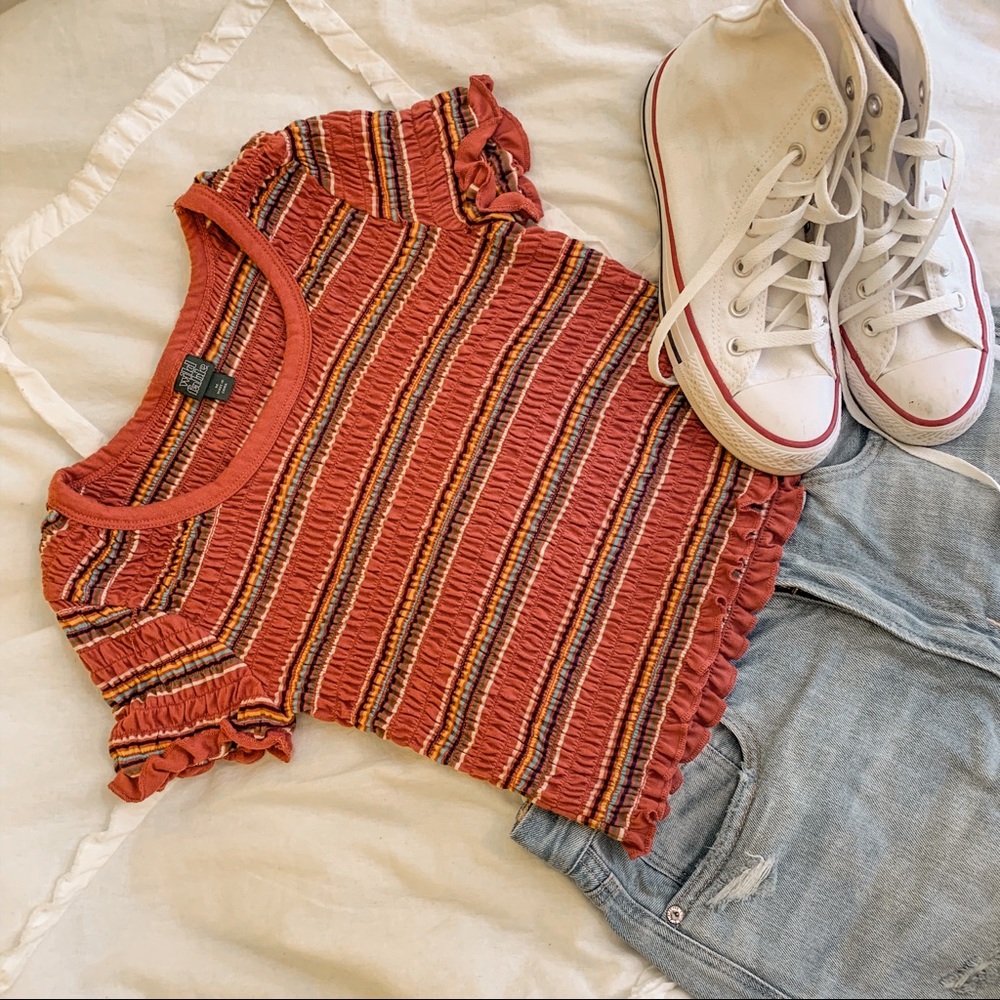 Wild Fable Shrilled & Striped Top